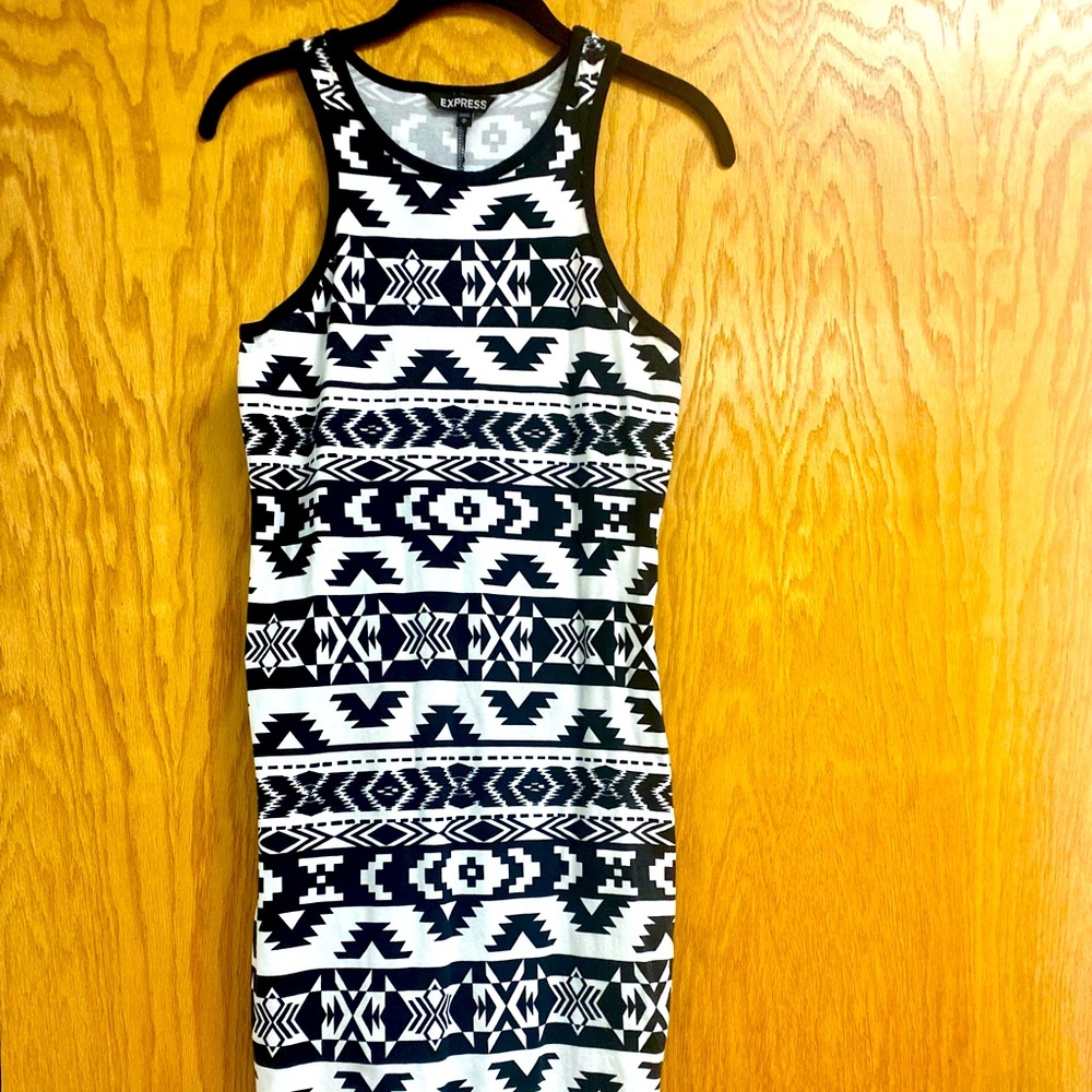 Express Tribal Print Body-con Dress Size Medium